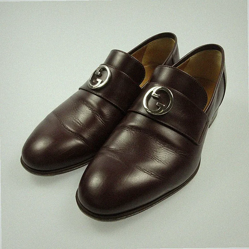 GUCCI Halbschuhe Schuhe GG EU 40,5 US 7 Bordeaux Burgundy Authentic