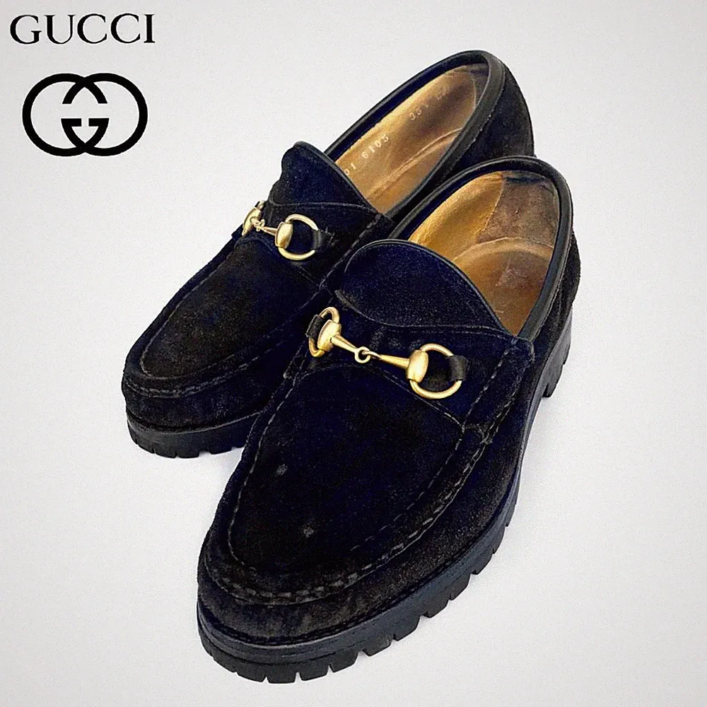 GUCCI Halbschuhe Schuhe Horse Bit EU 35,5 US 5,5 Wildleder Leder Dunkelbraun...