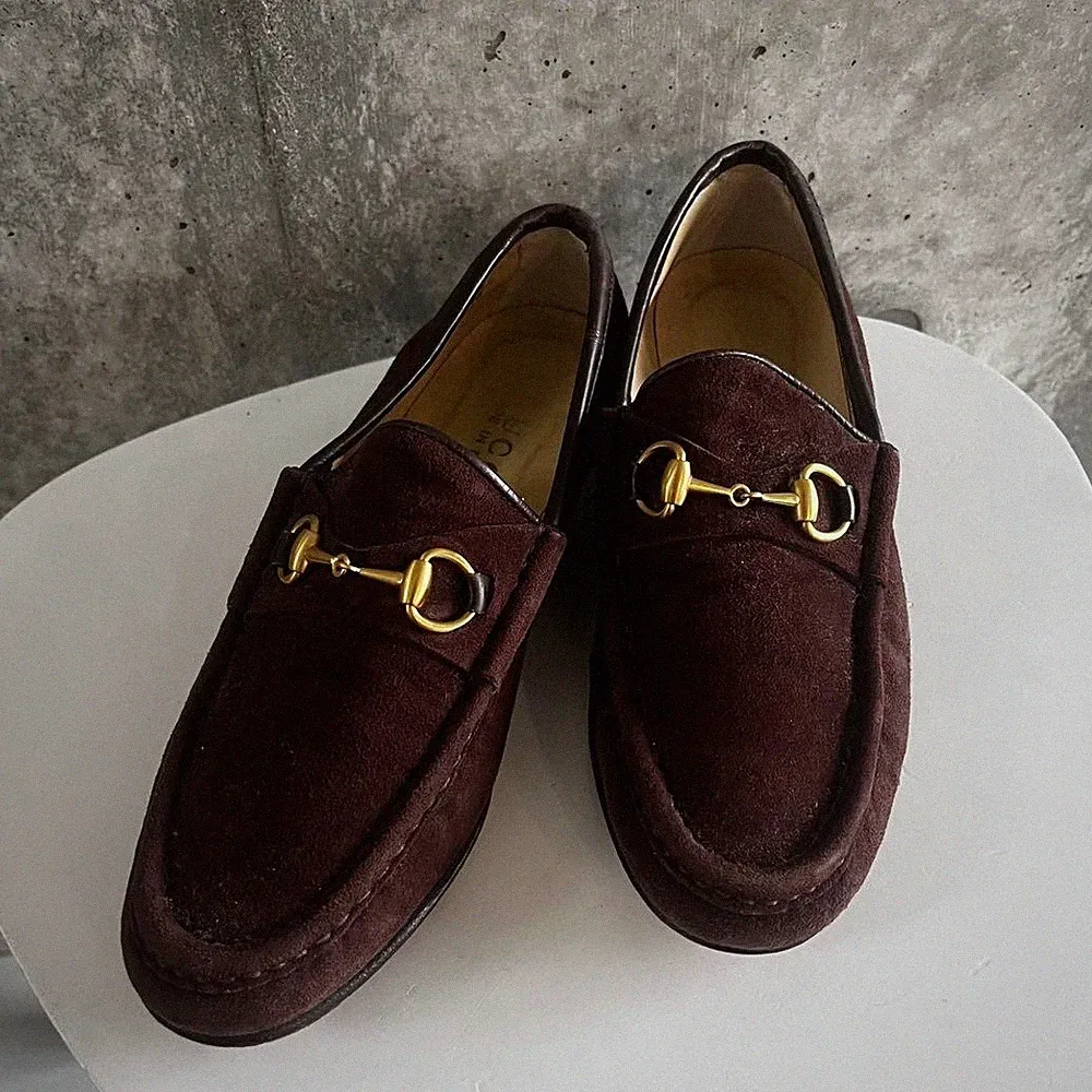 GUCCI Halbschuhe Schuhe Horse Bit EU 36 US 6 Wildleder Dunkelbraun...