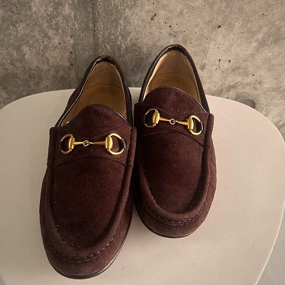 GUCCI Halbschuhe Schuhe Horse Bit EU 36 US 6 Wildleder Dunkelbraun Original
