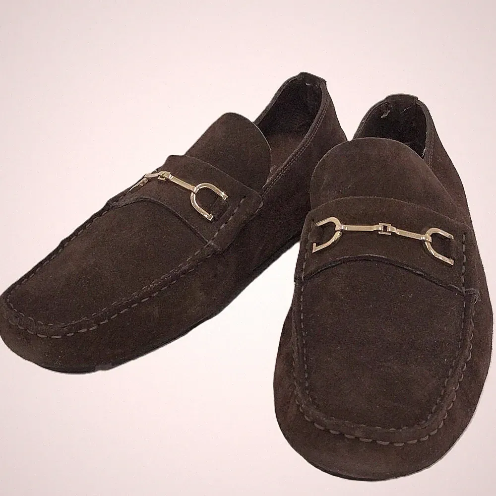 GUCCI Halbschuhe Schuhe Horsebit EU 42 US 8,5 Wildleder Braun Original