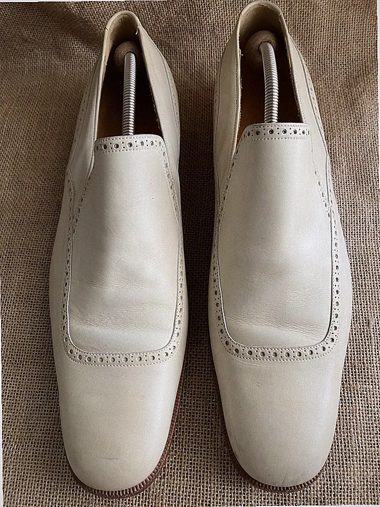 Gucci Herren Creme Leder Slipper Halbschuhe Größe US 11,5 || EU 44,5 E / 157511