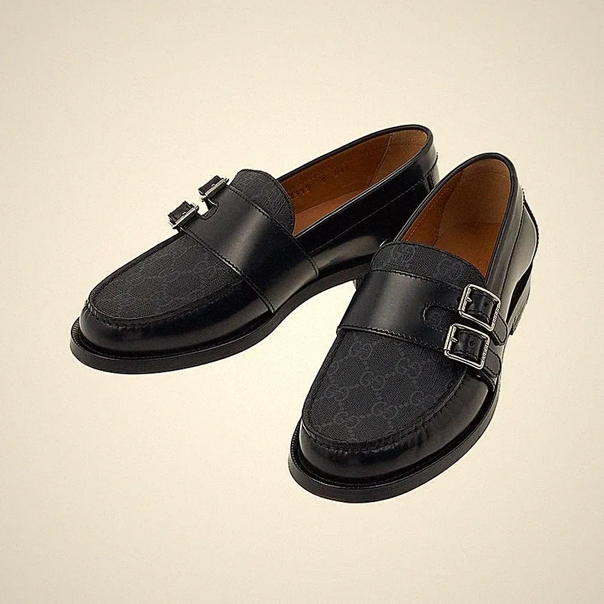 Gucci Herren GG Schnalle Halbschuhe 762312 17X30 1000 93097336 [U]
