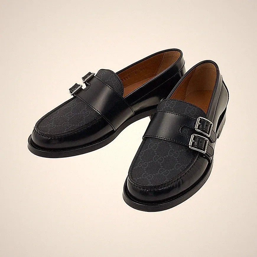Gucci Herren GG Schnalle Halbschuhe 762312 17X30 1000 93097336 [U]