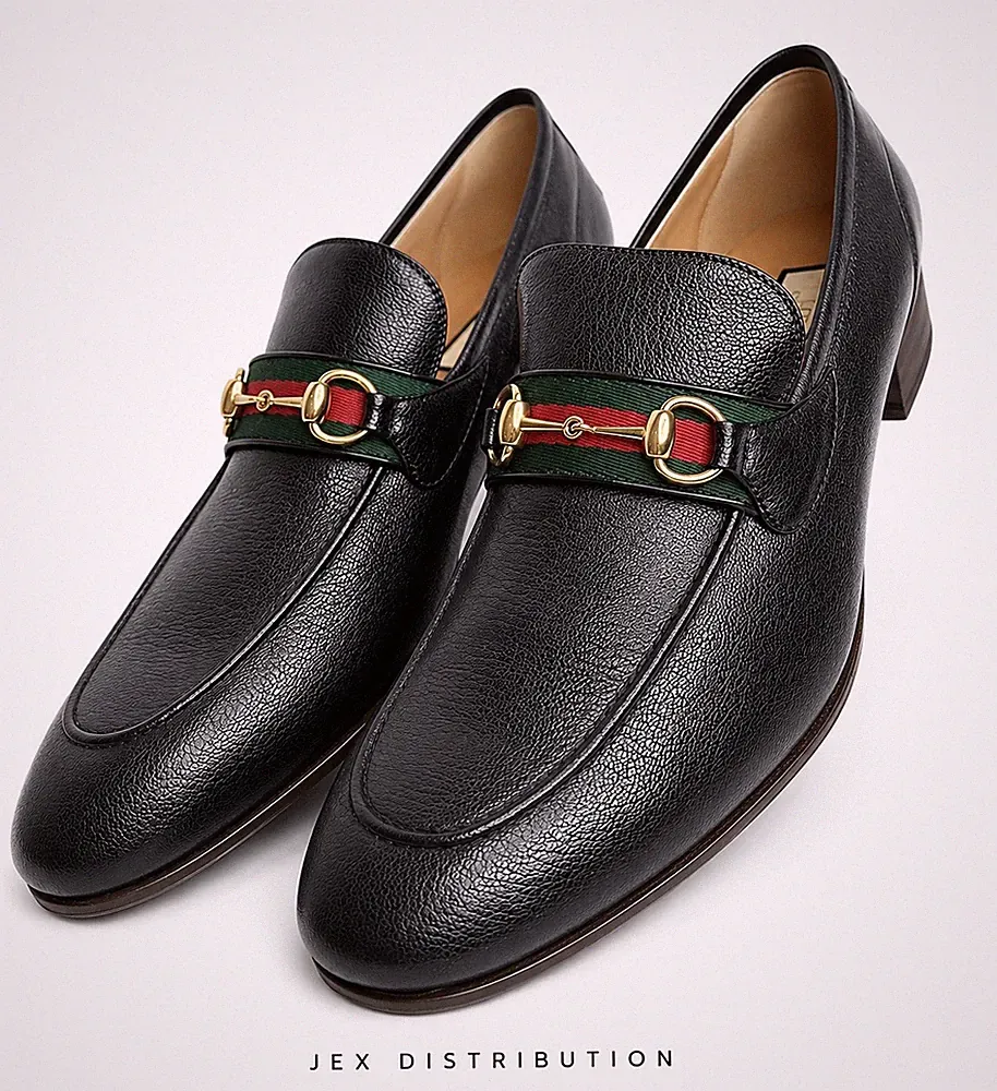 Gucci Herren Halbschuh Schwarz Leder Jordan 1955 GG Halbschuhe Gr. 14UK/15US UVP £810