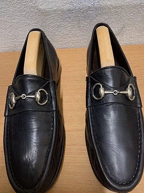 Gucci Herren Schwarz Leder Horsebit Halbschuhe Mokassins Gr. UK 7 (41) E" Passform