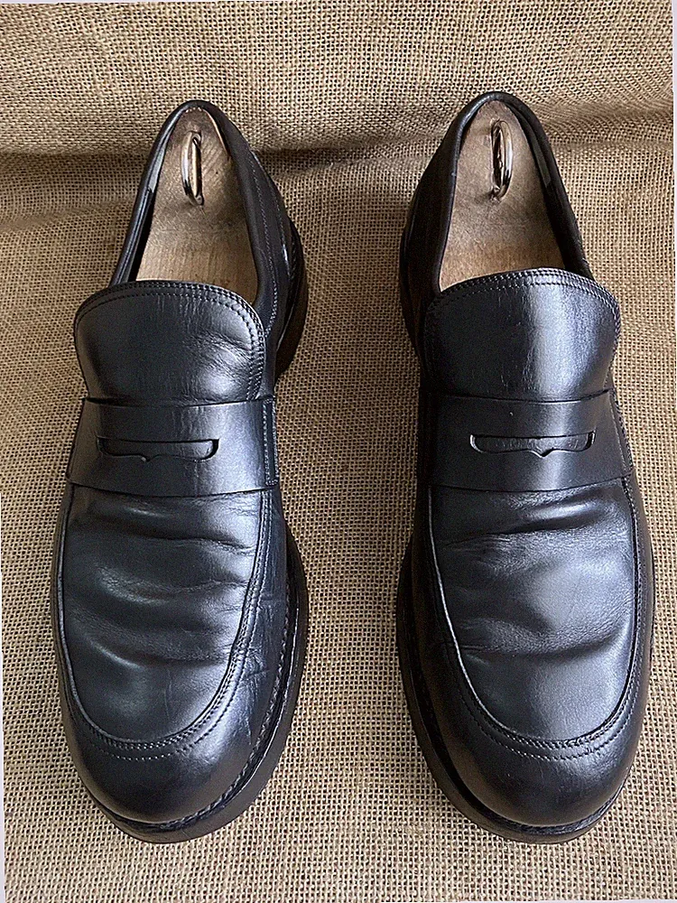 Gucci Herren Schwarz Leder Penny Halbschuhe Größe UK 8,5 || US 9,5 / 358273