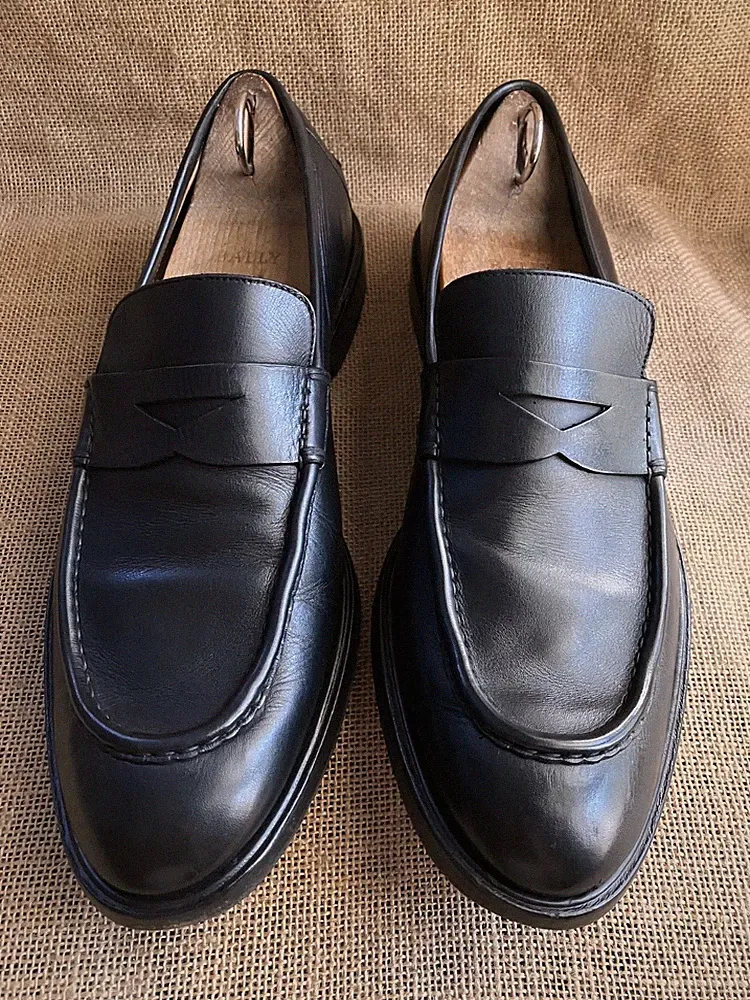 Gucci Herren Schwarz Leder Penny Halbschuhe Größe US 10,5 || EU 42,5 EJ