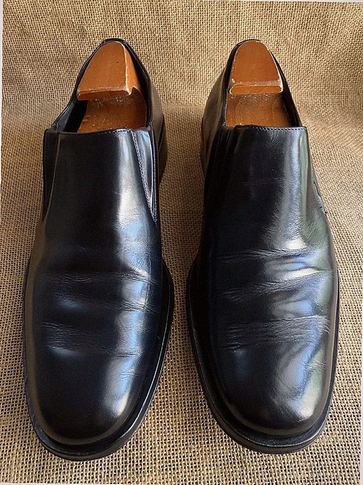 Gucci Herren Schwarz Leder Slipper Halbschuhe Größe US 7,5 || EU 40 E