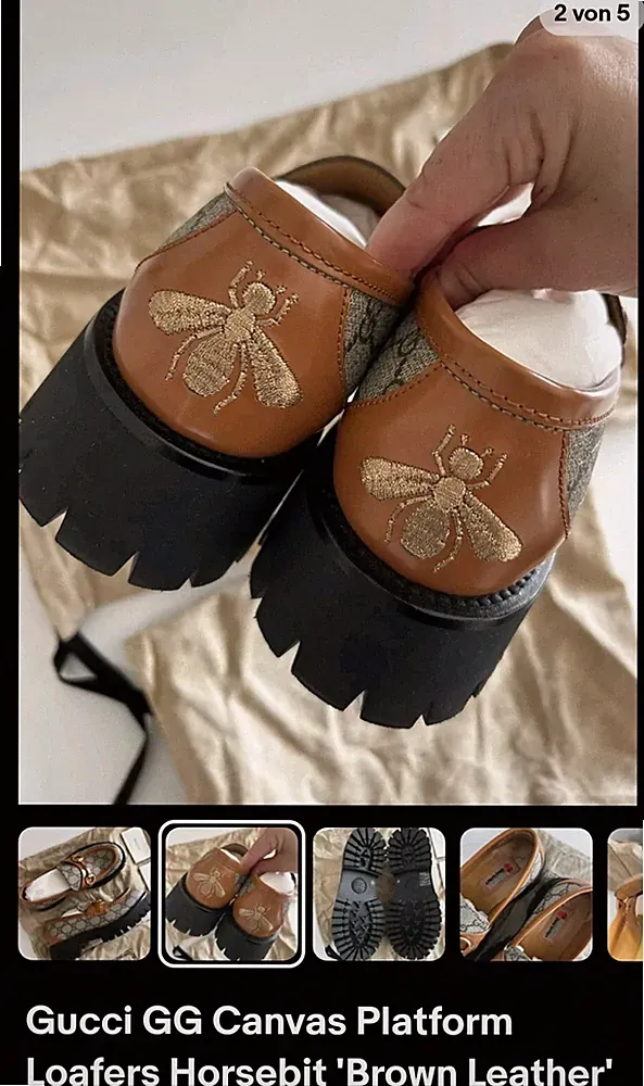 Gucci Horsebit Canvas Loafer Leder Neu Ungetragen NP 950 37