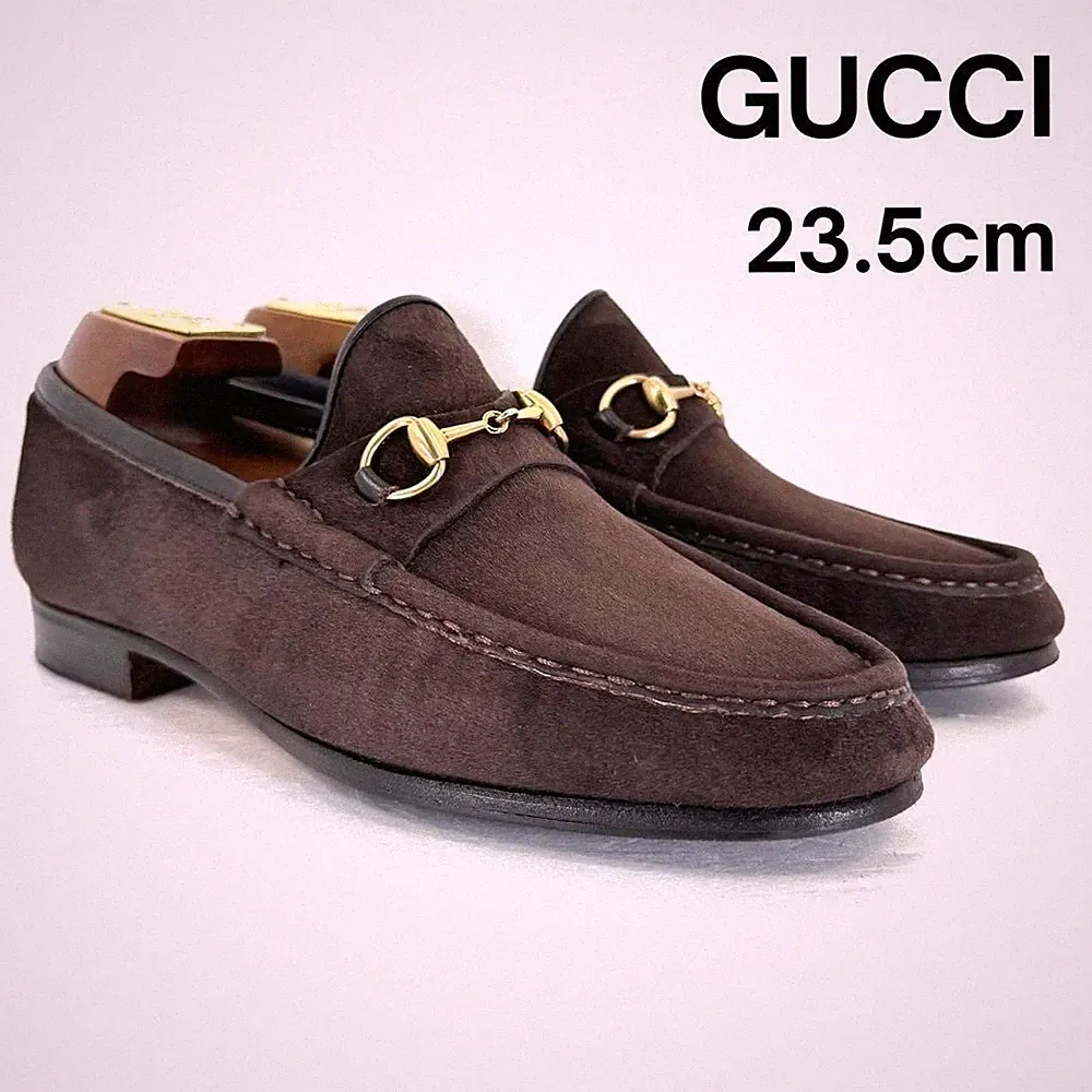 GUCCI Horsebit Halbschuhe Wildleder Braun Ledersohle Größe 36,5 (23,5 cm)...