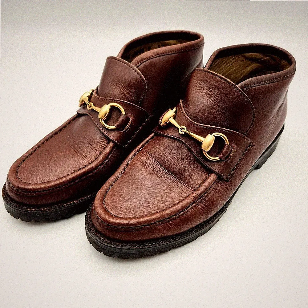 GUCCI Horsebit Loafer Braun Leder 5,5 (22,5 cm) Damen Slipper 060892d