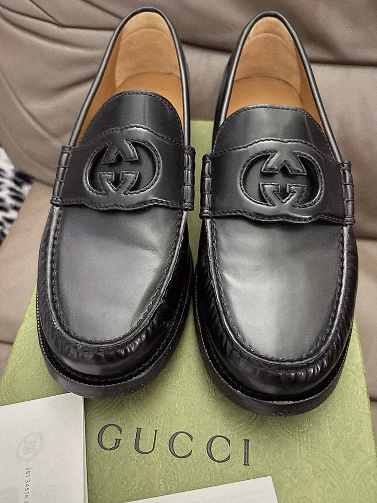 Gucci Interlocking GG Loafer Schwarz 7 1/2