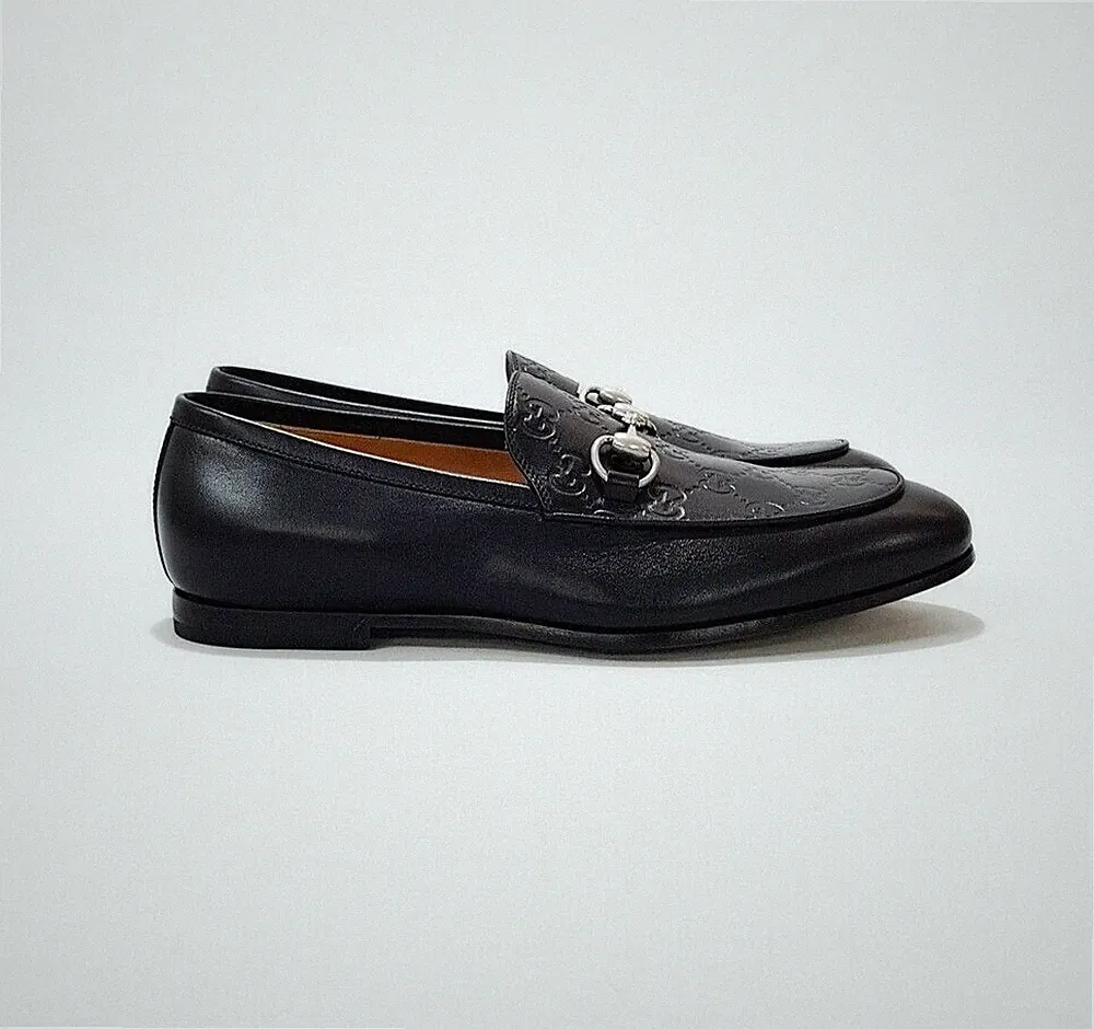 Gucci Leder Halbschuhe Silber Horsebit 798997 152089002 [U]
