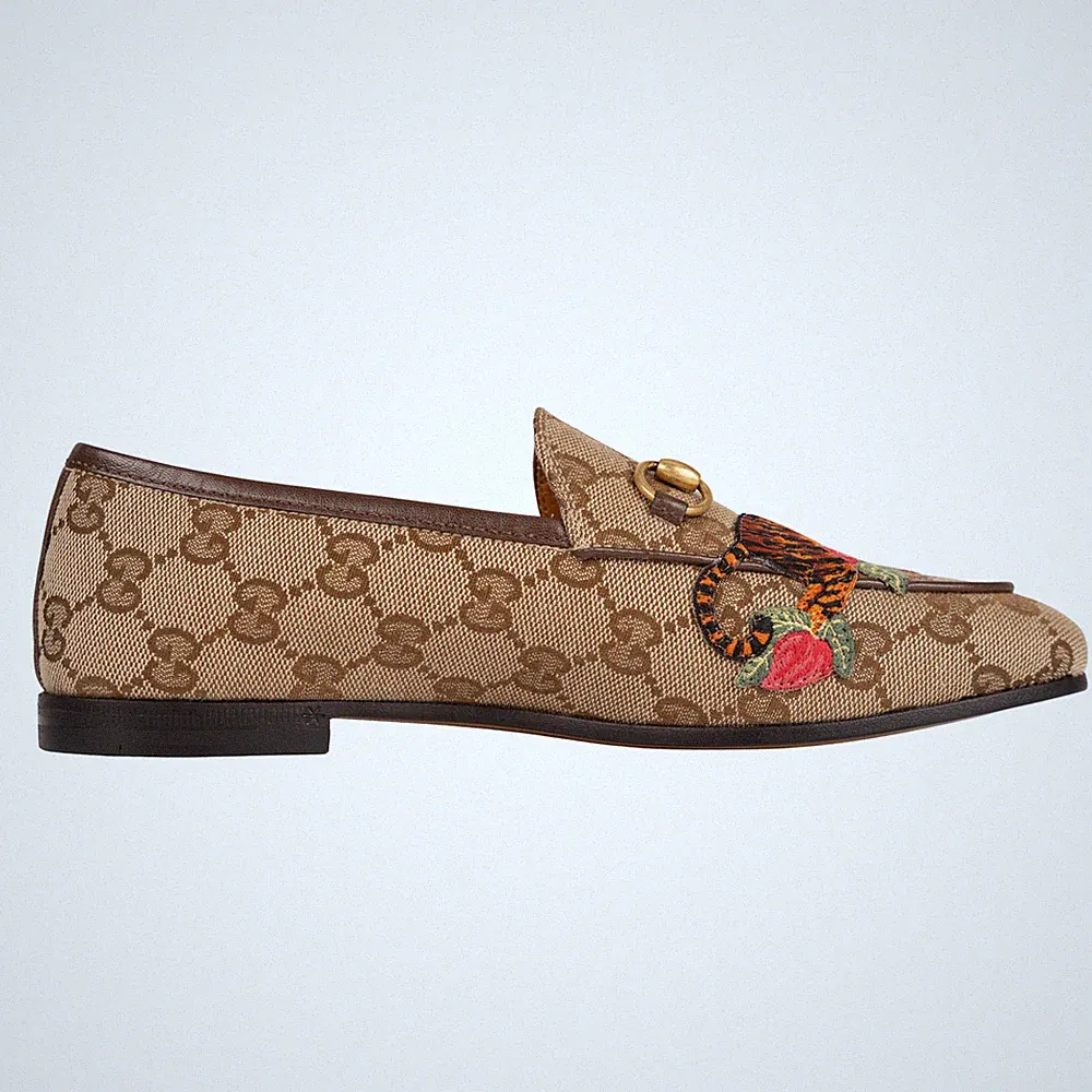 Gucci Loafer Horsebit GG Supreme Canvas Beige Damen Größe 36.5 Size EU 36.5