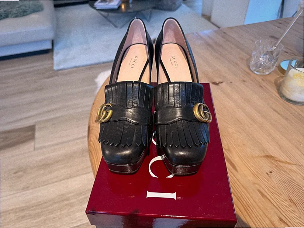 GUCCI Loafers Horsebit Plateau schwarz 39