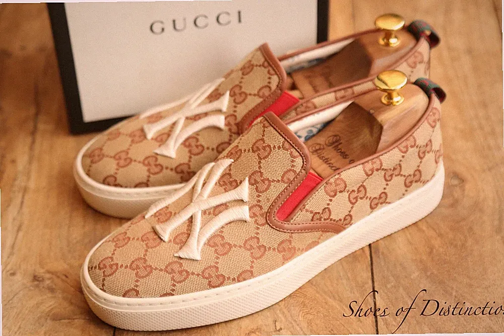 Gucci NY GG Monogram Canvas Halbschuhe Espadrilles Herren UK 6 EU 40 US 7