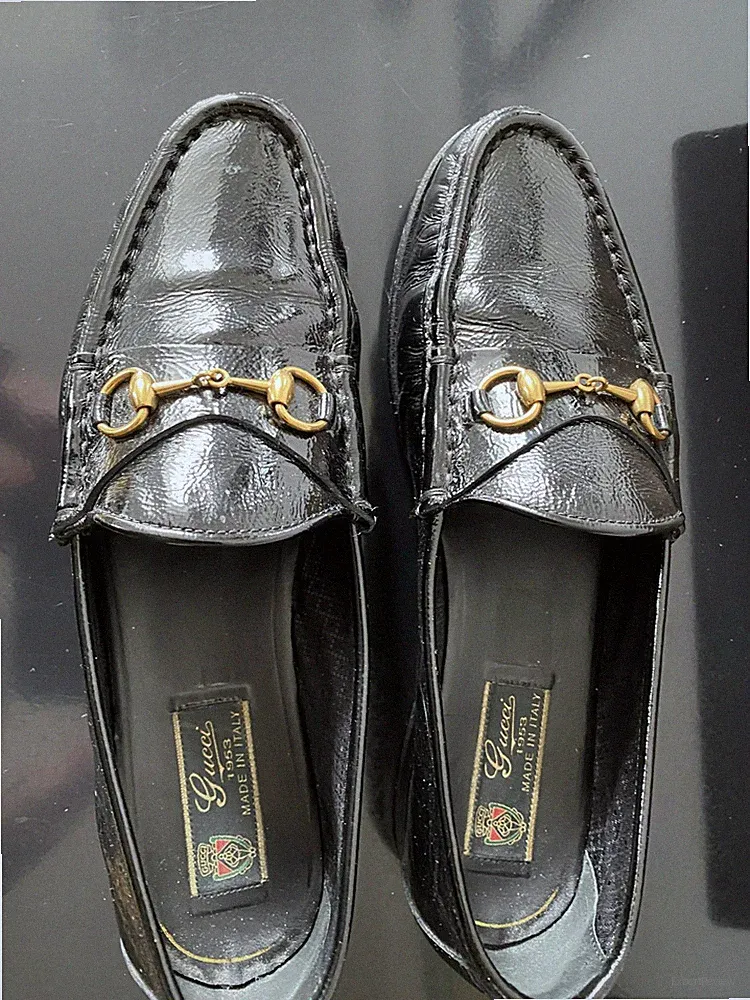 Gucci Original Damen Loafer Horsebit schwarz Lack, Gr. 39, neuwertig