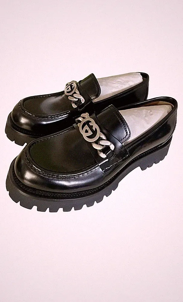 GUCCI Plateau Loafer „Jeanne“ Mokassins Damen Leder Slipper Gr. 37,5