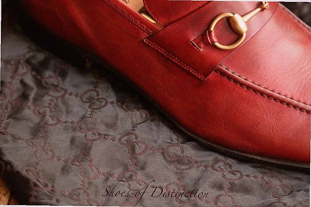 Gucci Rot Leder Messing Pferd Gebiss Schuhe Halbschuhe Herren UK 10 E US 11