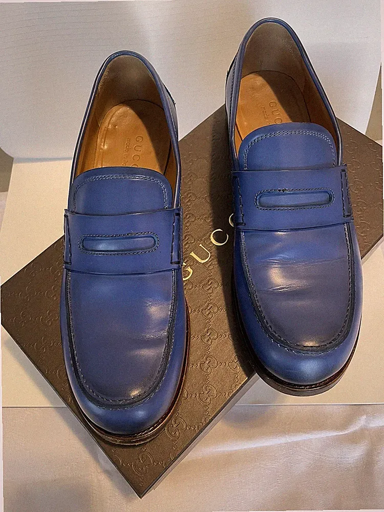 Gucci Schuhe Herren Halbschuhe Gr. 9 blaue gebraucht