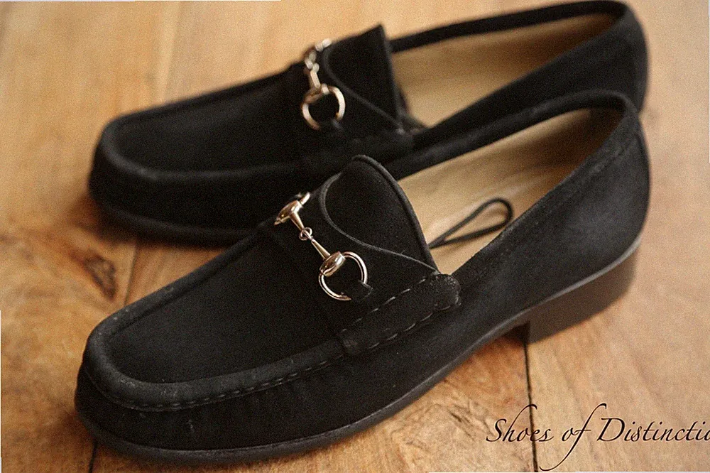 Gucci Schwarz Wildleder Silber Bit Halbschuhe Schuhe Damen UK 5 C US 8 EU 38