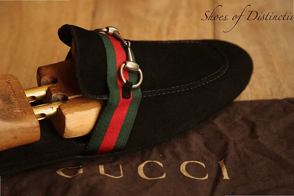 Gucci Schwarz Wildleder Silber Bit Schuhe Halbschuhe Hausschuhe Herren UK 10,5 EU 44,5 US 11,5