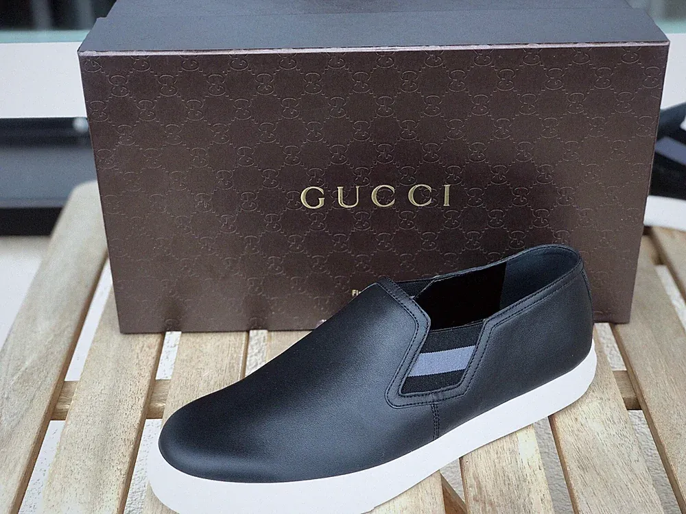 GUCCI Slip-On (Loafer, sneaker) Lux Schuhe neu Gr. 43-44 Schwarz/Black Original