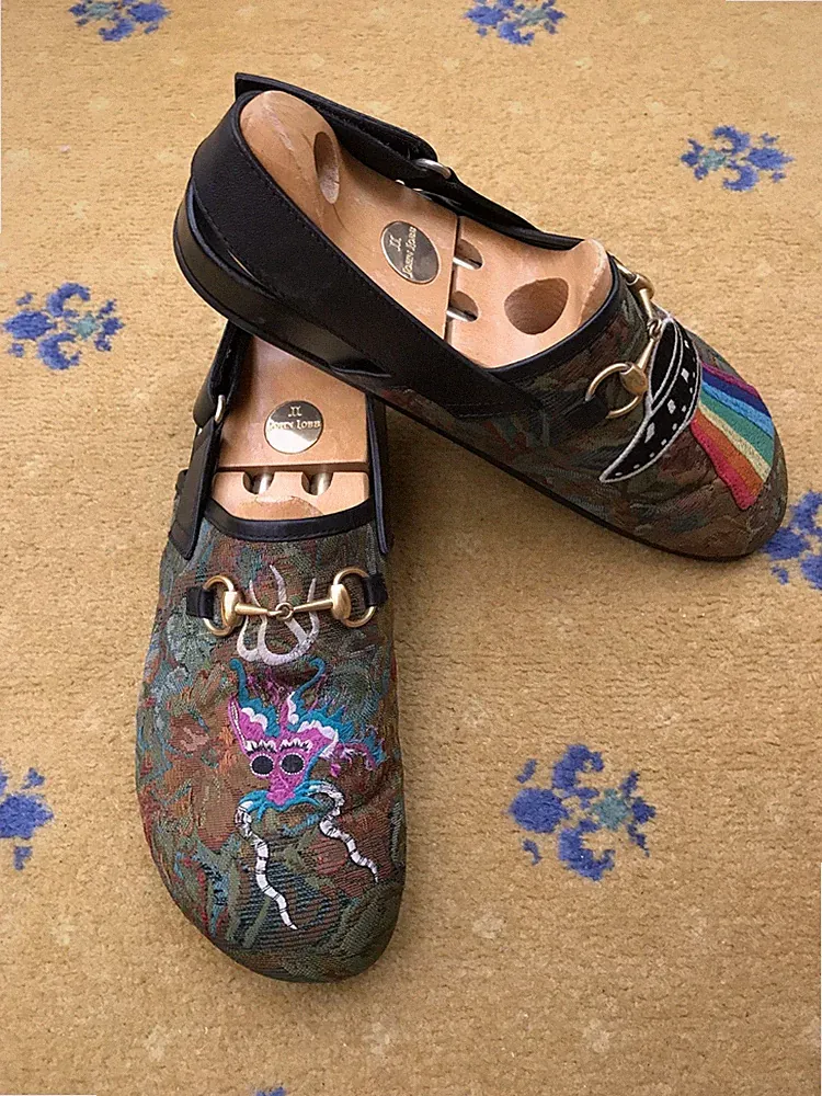 Gucci Slipper Halbschuhe Pantoletten Schuhe Dragon UFO Horsebit Herren US 10 UK 9,5 EU 43,5