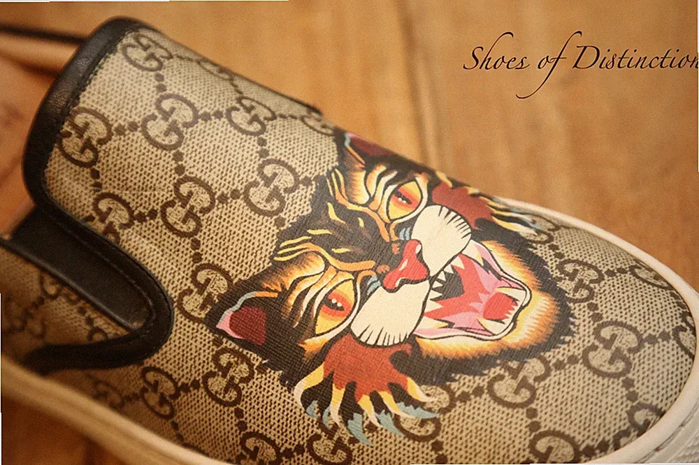 Gucci Tiger GG Monogram Canvas Halbschuhe Espadrilles Herren UK 9 US 10 EU 43