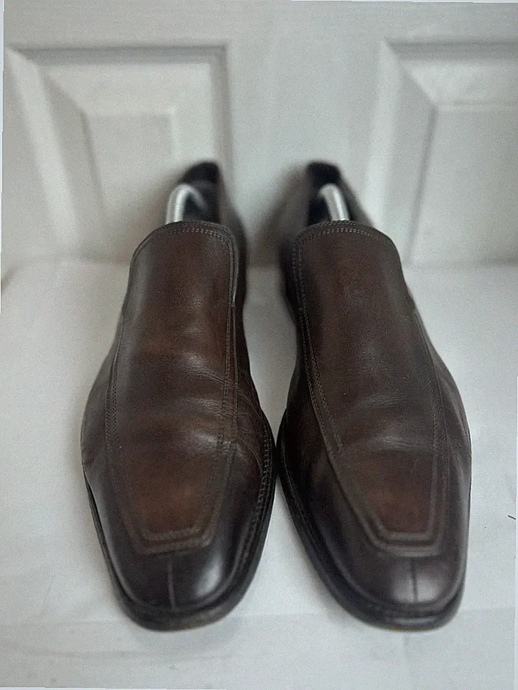 GUCCI Tom Ford 2001 Herren Größe 8D Braun Leder Schuhe Halbschuhe Slipper