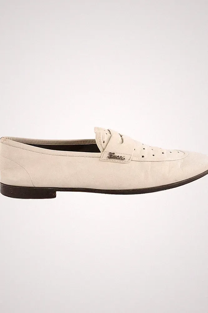 GUCCI WEISSE HERREN LEDER HALBSCHUHE EU 42 UK 8 US 9