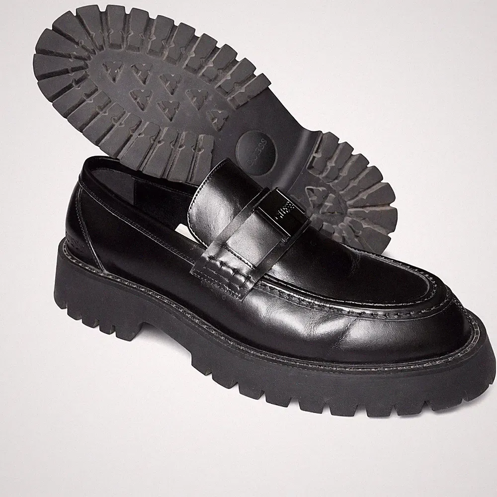 GUESS Herren Loafer Schwarz Leder Größe 44 Modell Gorizia II