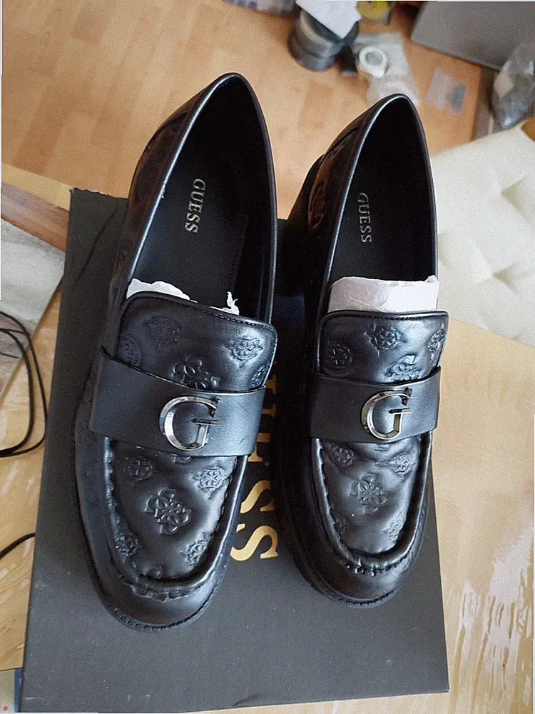 😊Guess Loafer Mokassin Mit Dicke Lauf Sole Gr. 39 Herbst Neu ovp Schwarz