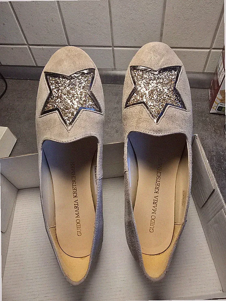 ​Guido Maria Kretschmer Slipper / Loafer mit Sternen-Applikation (Gr. 41)