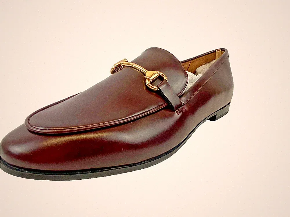 H&M Herren Loafer Dunkelbraun mit Goldschnalle – Größe 41 – Elegant & Modern