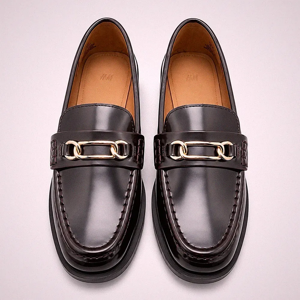 H&M Loafer Monk Slip-On Braun Kunstleder mit Schnalle EU 37