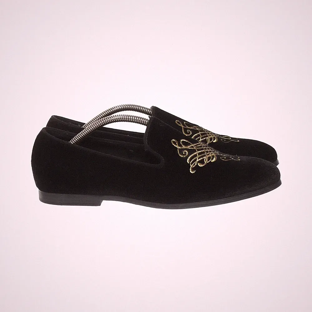 H&M, Loafers, Größe: 40, Schwarz/Gold, Herren #Vsf