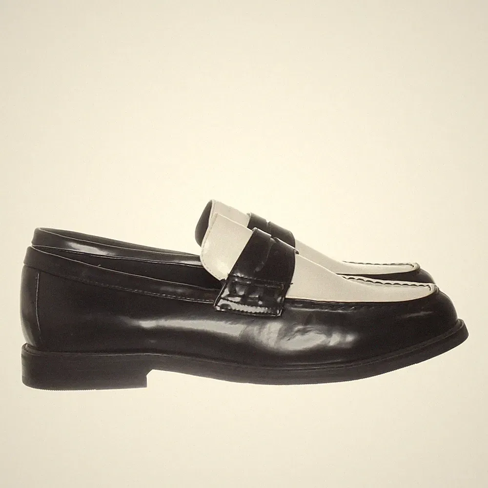H&M, Loafers, Größe: 43, Schwarz/Weiß, Herren #mxr