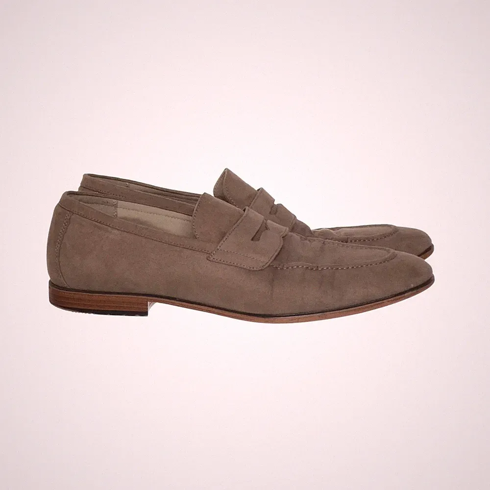 H&M, Loafers, Größe: 46, Wildlederimitat, Beige, Herren #SYy