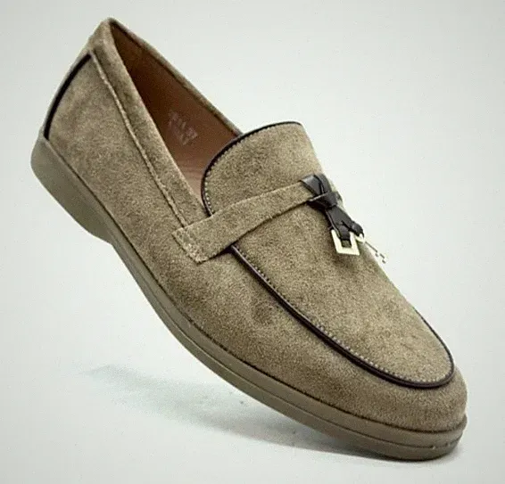 Halbschuhe Halbschuhe Freizeit Damen Mädchen Low Heel KHAKI WILDLEDEROPTIK
