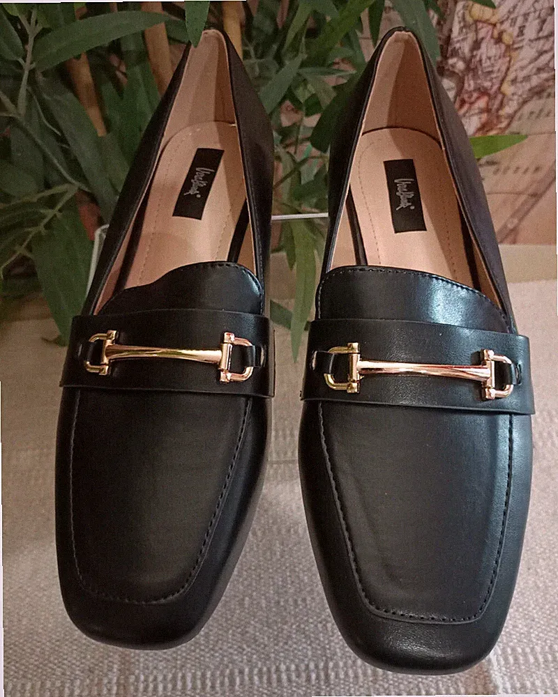 Halbschuhe Halbschuhe Halbschuhe Halbschuh Chic Damen Mädchen Low Heel Farbe Schwarz