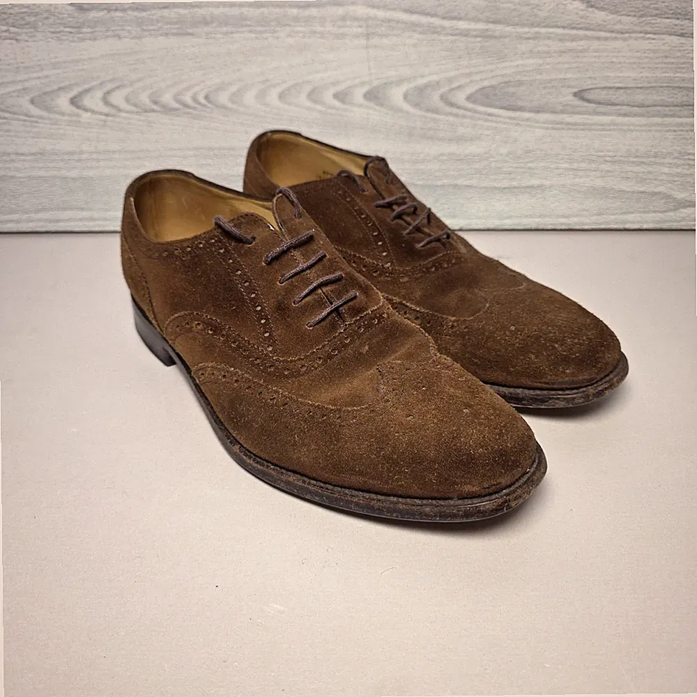 Halbschuhe Herren Größe 8,5 Braun Halbschuhe 202 DS Wildleder Hergestellt in England