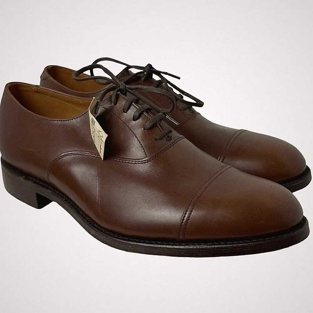 Halbschuhe Oxford Braun UK 8,5 G Herren Made In England Schnürer Goodyear Rahmengenäht