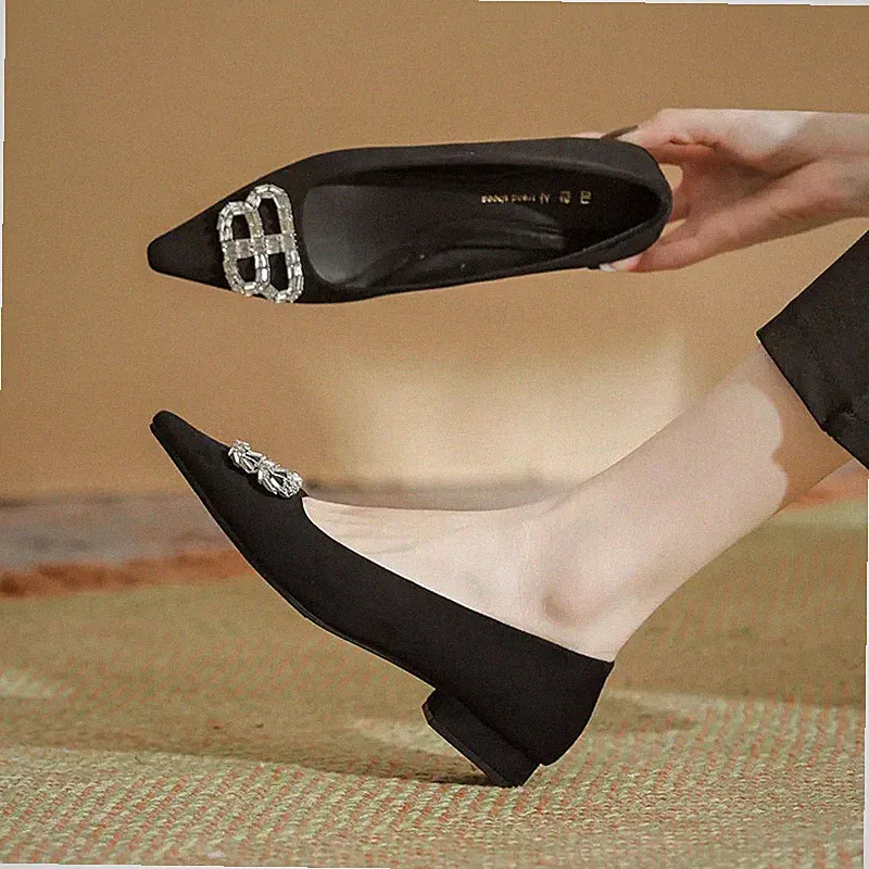 Halbschuhe Schuhe Ballerinas Damen Elegant Schwarz Wildleder Kunstleder 59073