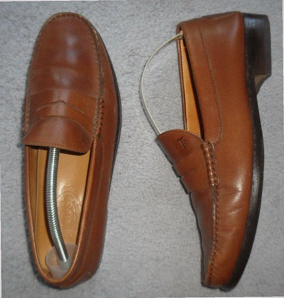 Halbschuhe Tod's Leder Herren Mokassins Slipper Loafer Leder Braun Gr. 43 UK9