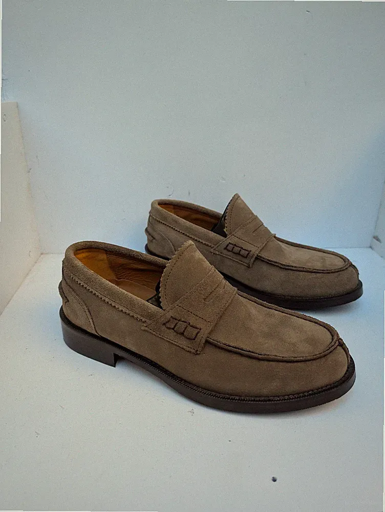 Halbschuhe Wildleder Taube Nr. 39 Neu mit Karton Loafers Suede Brown