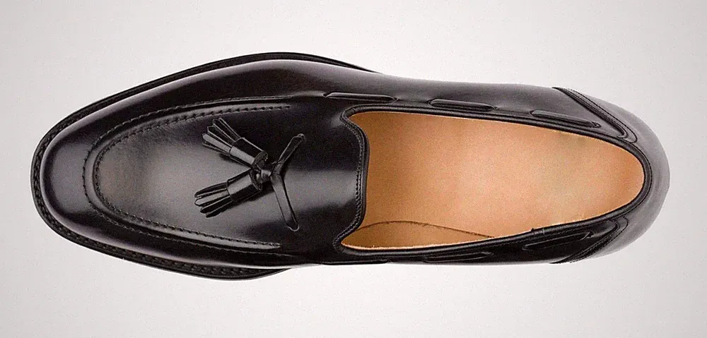 Handarbeit elegante Slipper Halbschuhe Quasten Premium Qualität schwarz für Herren