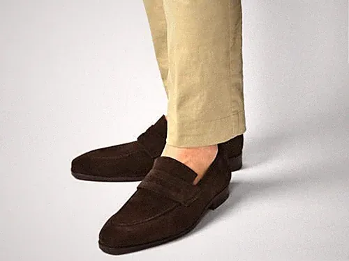 Handgefertigt Herren Formell Elegant Freizeit Braun Wildleder Leder Halbschuh Slipper Party Schuhe