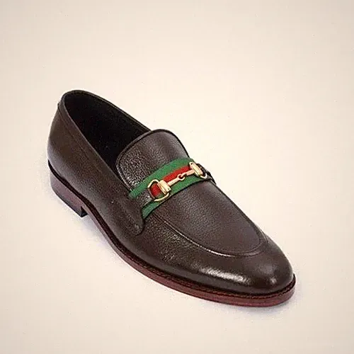 Handgefertigte braune elegante Lederhalbschuhe für Herren Mokassin Schuhe UK